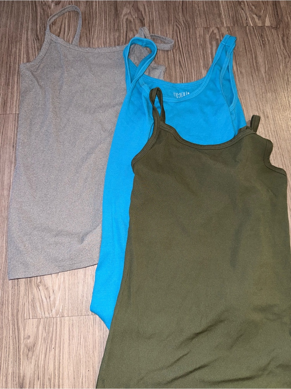 No Boundaries Ribbed Tank Set - Olive & Turquoise